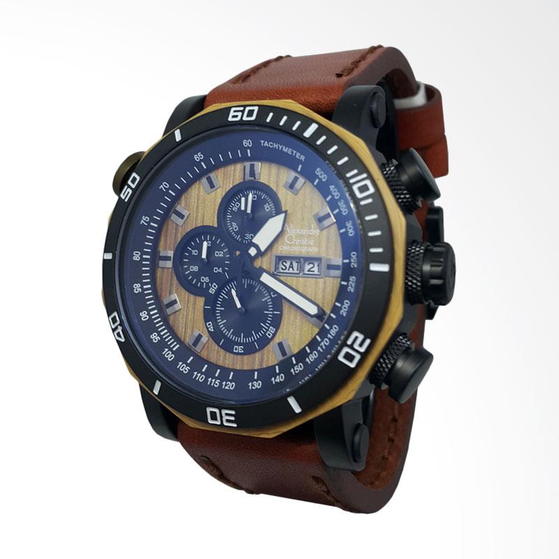jual alexandre christie chronograph tali kulit jam tangan pria 1431153 hitam coklat jual alexandre christie chronograph tali kulit jam tangan pria 1431153 hitam coklat