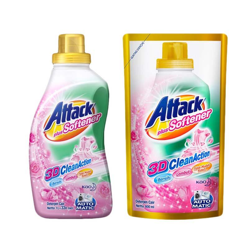 Jual Attack Plus Softener 3D Clean Action Liquid [800 mL