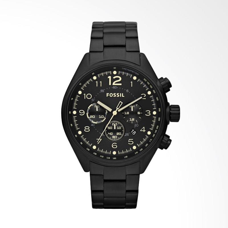Jual Fossil Flight Chronograph Black Dial IP Stainless 