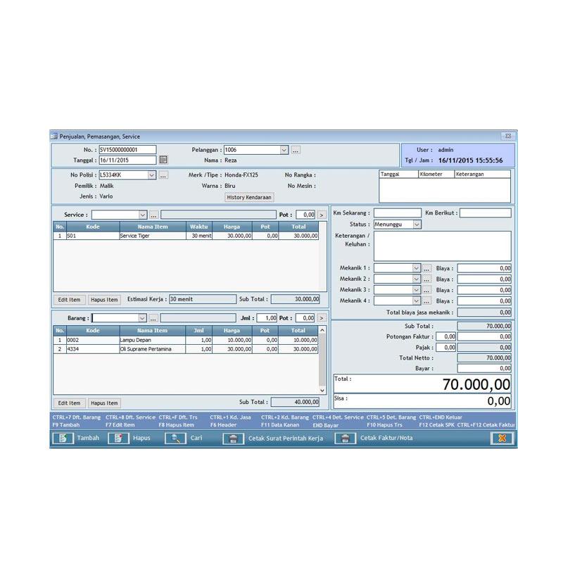 Jual Inspirasibiz Program Bengkel 2.0 - Software Penjualan
