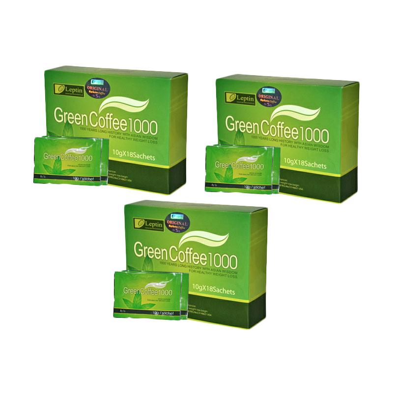 Jual Leptin Green Coffee 1000 Original Minuman Serbuk Kopi [3 Box 54