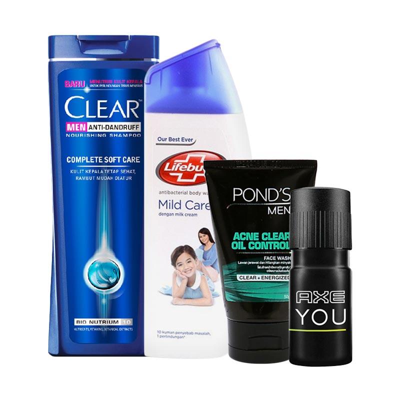 Jual Paket Travel Ganteng - Shampoo Clear Men Complete
