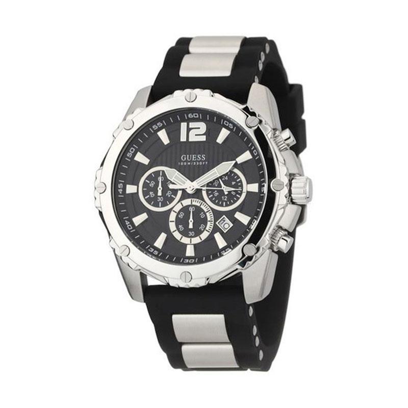 jual guess w0167g1 jam tangan pria silver black jual guess w0167g1 jam tangan pria silver black