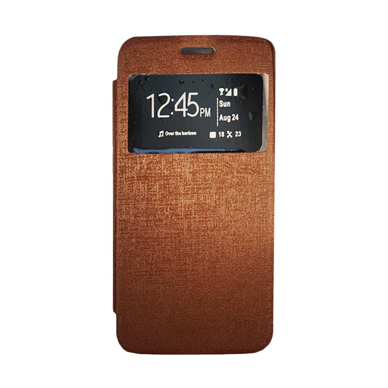 jual gea flip cover casing for lenovo a6000 coklat jual gea flip cover casing for lenovo a6000 coklat