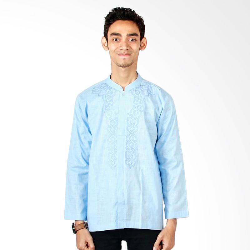 Jual Al Husna Mesir Baju Koko Pria Biru Muda Terbaru 