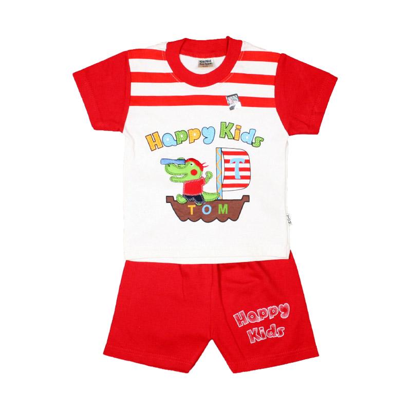 Jual Tompege TP-5012 Setelan Baju Oblong Anak Laki - Merah 