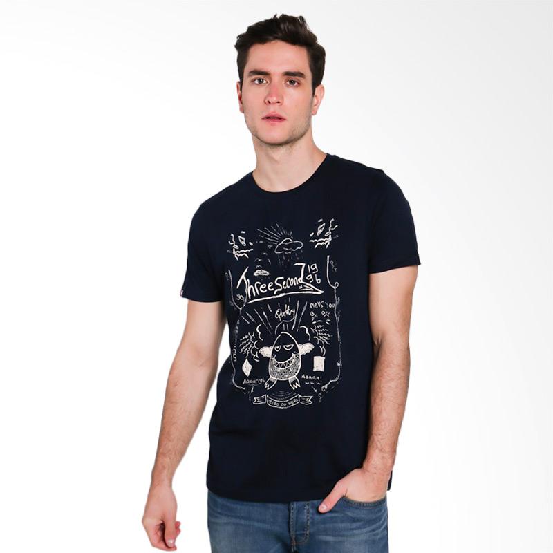 jual 3second t shirt atasan pria blue harga jual 3second t shirt atasan pria blue harga