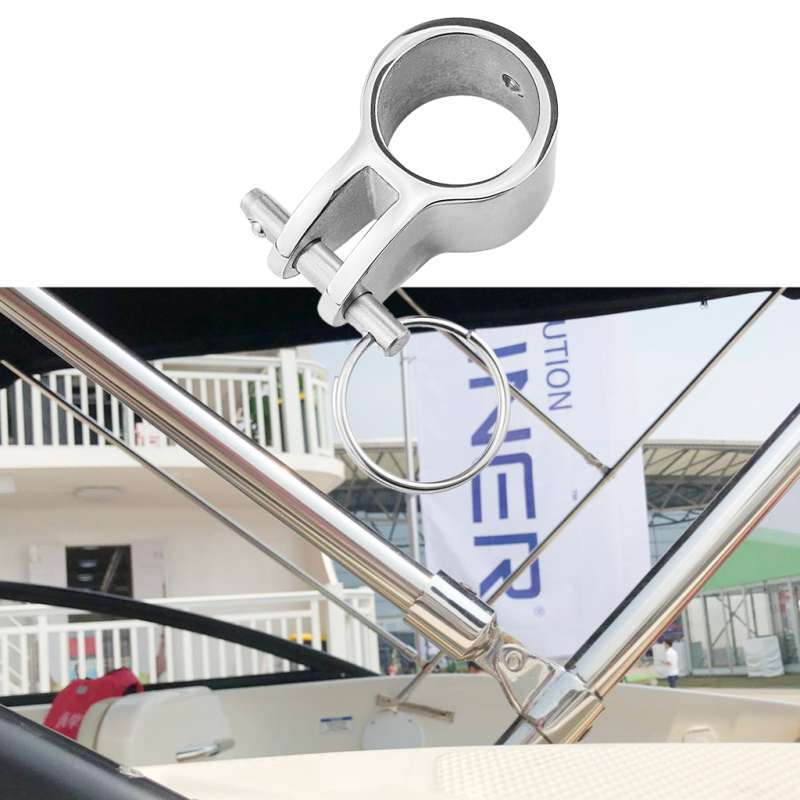 Marine City Black Nylon Bimini Pole & Ladder Clips - Pack Of 2 For 7/8" To 1" Tubes (Boats, Kayaks, Yachts)