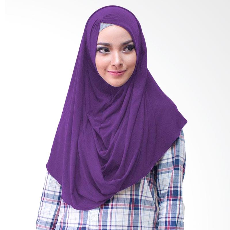 Jual Milyarda Hijab Long Siria Kerut Hijab Instan - Ungu 