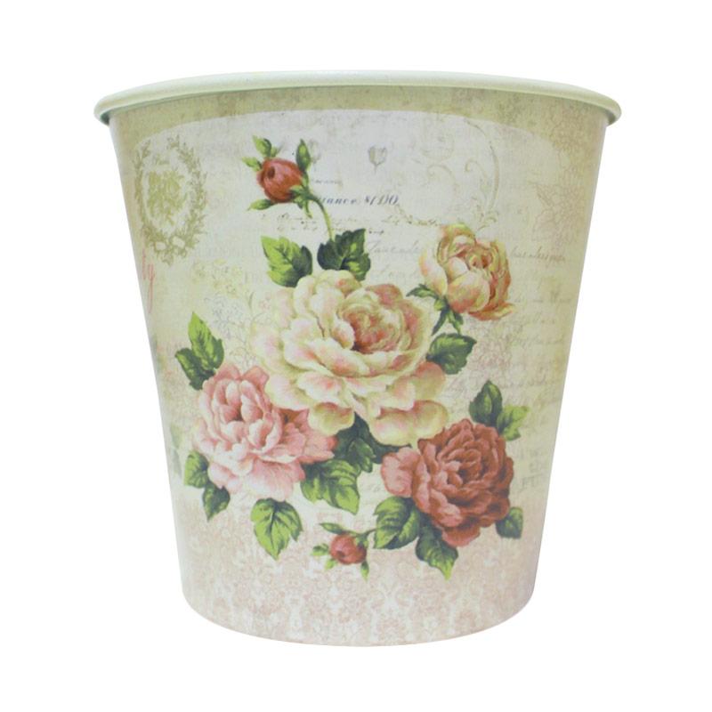 Jual Qhomemart Pot Kaleng Kecil Motif Bunga Online - Harga