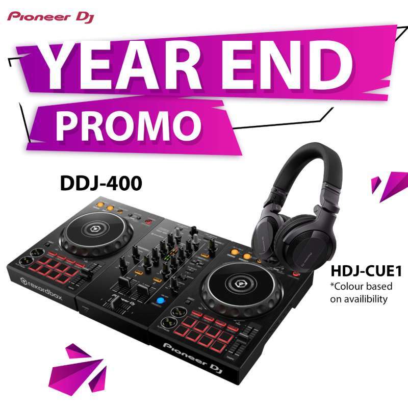 Jual Pioneer DJ Controller DDJ 400 + Headphone HDJ CUE 1 Hitam di