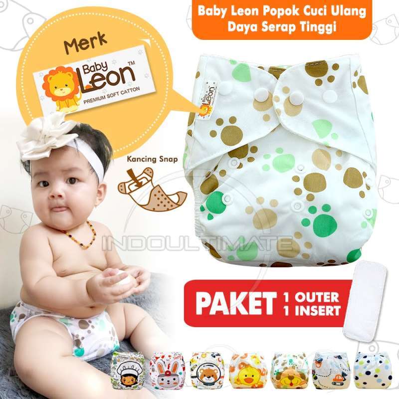Promo Baby Leon Clodi Print + Insert Pampers Popok Kain Bayi Baby Cloth