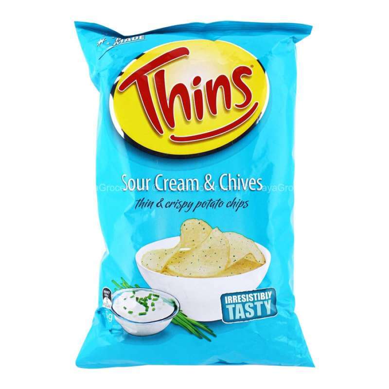 Jual THINS Sour Cream & Chives Flavor Chips Snack [175 gr] di Seller market.cultures Kebon