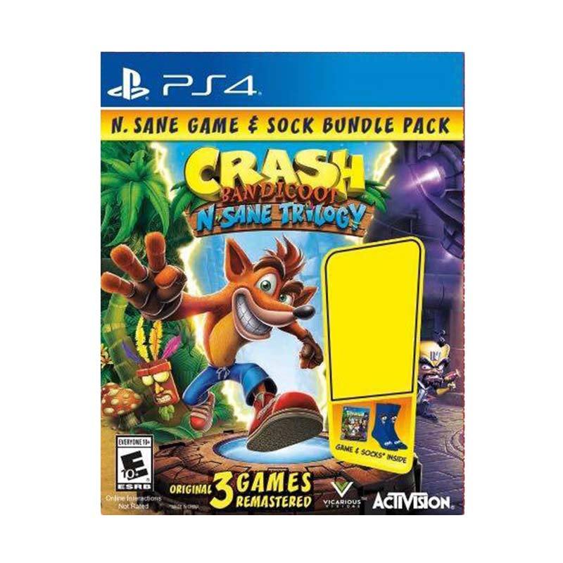 jual sony ps4 crash bandicoot n sane trilogy sock bundle jual sony ps4 crash bandicoot n sane trilogy sock bundle