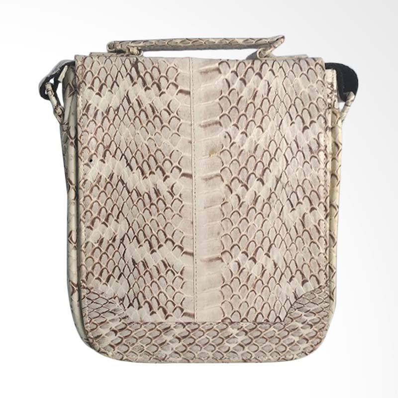 Jual Zamrud Kulit Ular Tas  Selempang Pria  Putih  Online 
