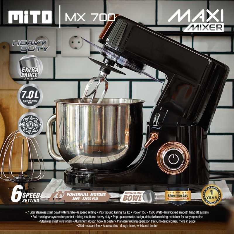 Jual MITO Maxi Mixer MX700 MX 700 Stand Mixer 7 Liter GARANSI RESMI di