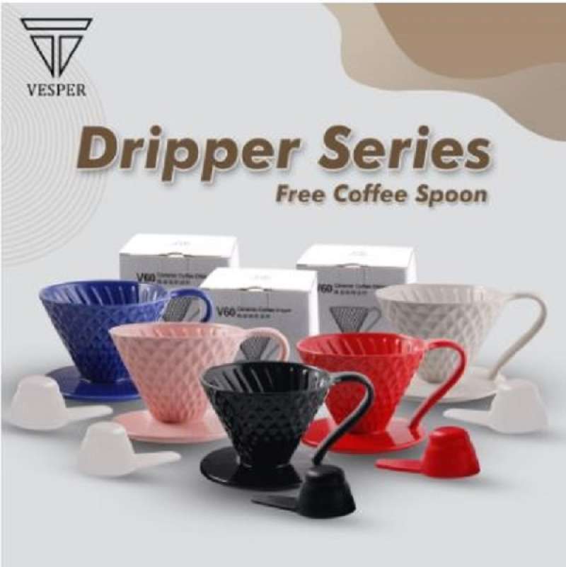 Jual Coffee Dripper Ceramic Diamond V60 / kopi drip keramik 01 dan 02 dripper 01, Hitam di