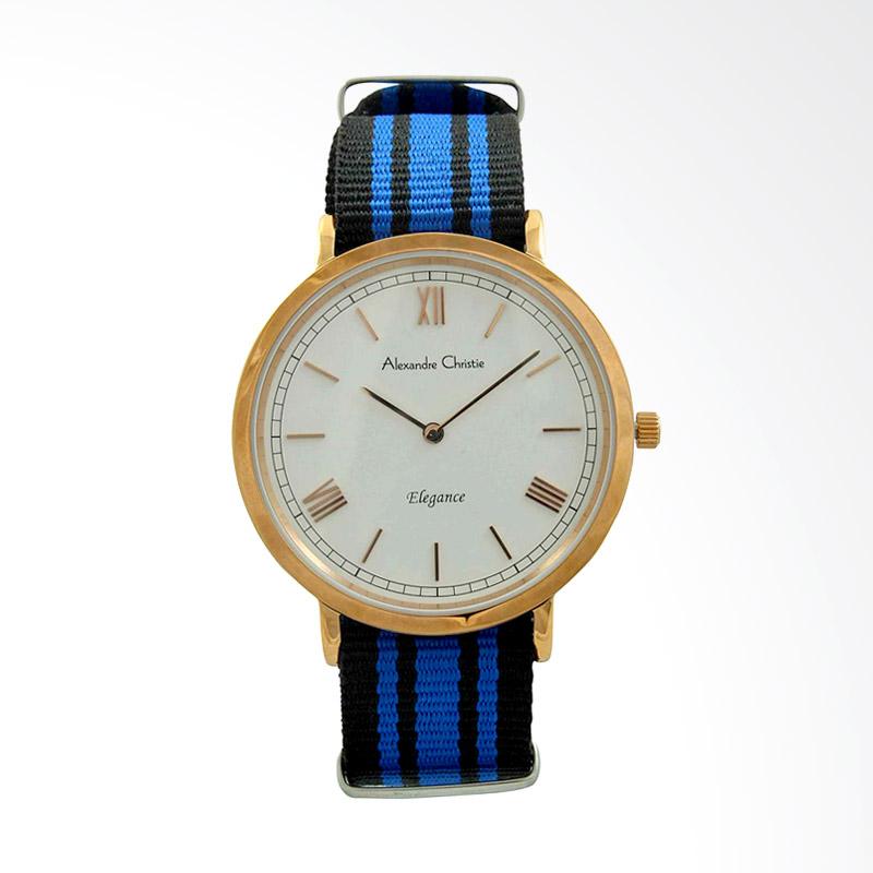 Jual Alexandre Christie Kanvas Jam Tangan Pria - Blue Rose 