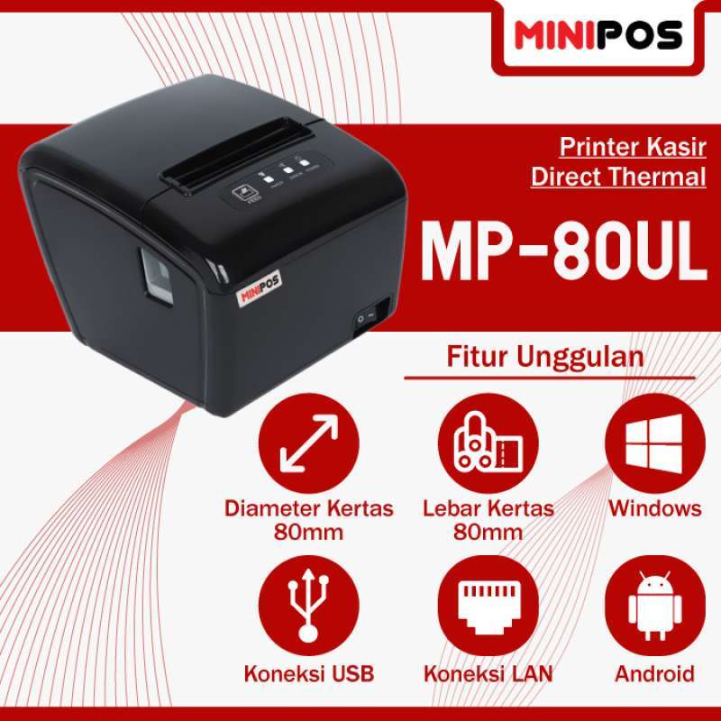 Jual Printer Thermal Minipos Mp80ul 80mm Usb+lan Murah, Head Awet