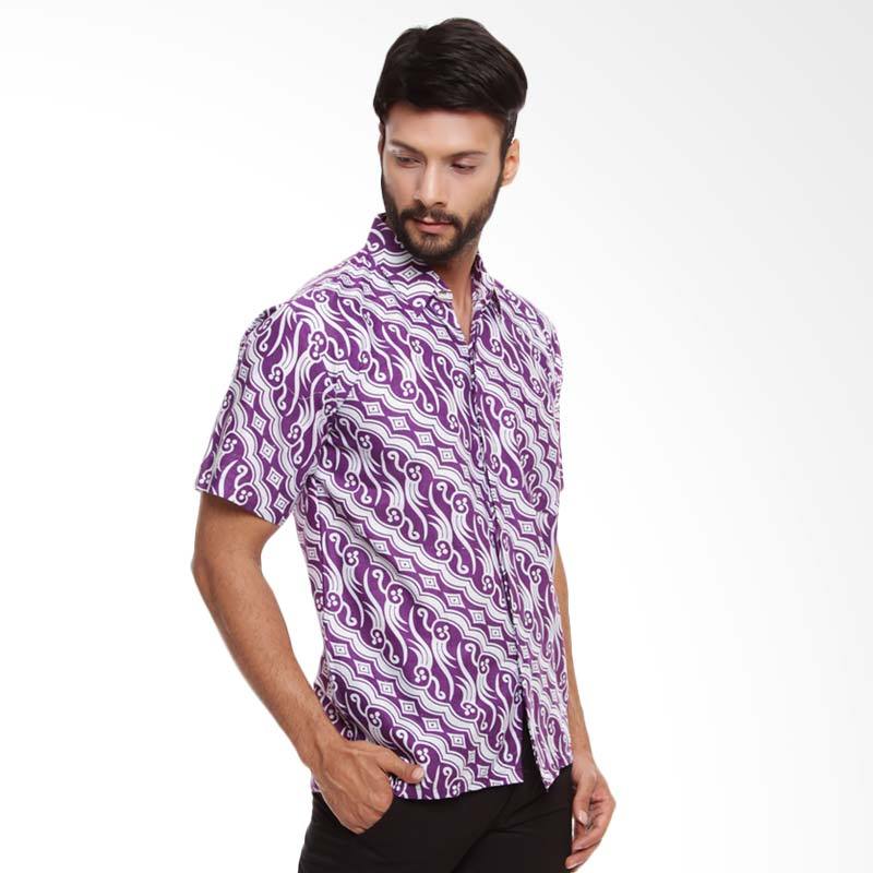jual batik trusmi parang cap kemeja pria purple jual batik trusmi parang cap kemeja pria purple
