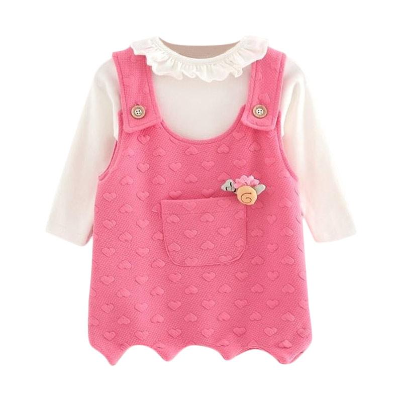 Jual VERINA BABY Full Print Hearts Setelan Overall Rok 
