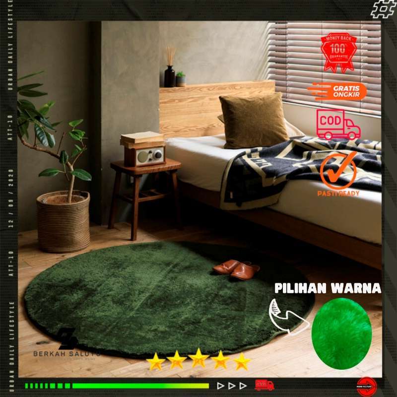 Karpet Rasfur Promo Karpet Bulu Rasfur Bulat Isi Polyfoam Ukuran Diameter 120cm Tebal ...