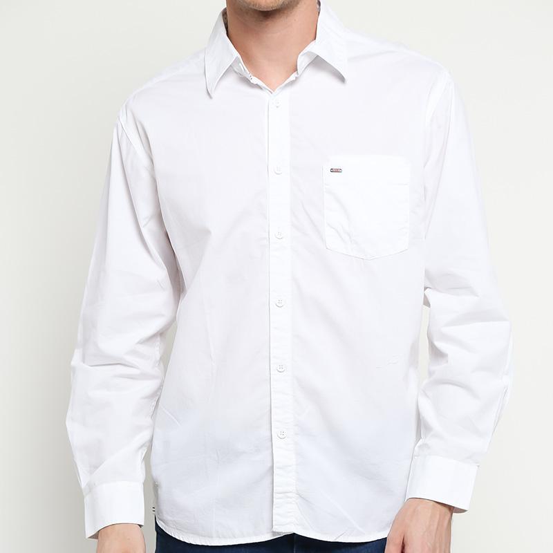 Jual Cardinal Casual Men Cotton kemeja Pria - White [EAKAR00534J.08A