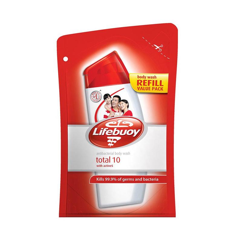 Promo LIFEBUOY Antibacterial Red Total 10 Body Wash [450 mL/ Kemasan Refill] Diskon 50 di