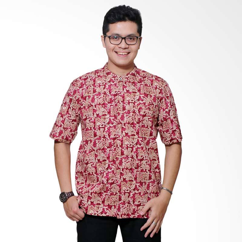 Jual Zaen Rafiq Halim Baju  Koko  Pria Maroon  Online 