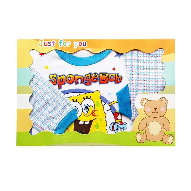 jual momo spongebob gift set pakaian bayi biru jual momo spongebob gift set pakaian bayi biru