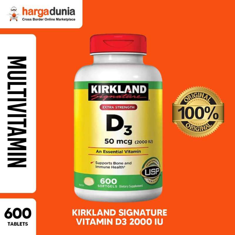 Jual Kirkland Signature Vitamin D3 2000 IU 600 Softgels di Seller Hargadunia United States