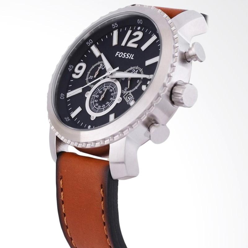 Jual Fossil Luxury Elegant Chrono Dress Brown Leather Men