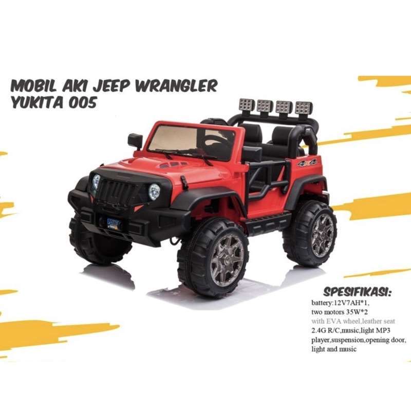 Jual Mobil Aki Mainan Anak Remote Control Jeep Wrangler Yukita 005 Non