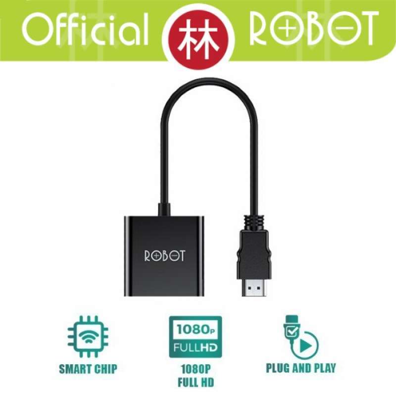 Promo Robot RHV10 Converter HDMI To VGA Adapter 1080P (Without Audio & Power) Diskon 36 di