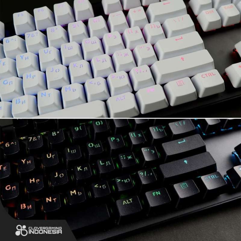 Jual Keycaps CLV Russia Layout Keycap Mechanical Keyboard Russian Rusia Putih di Seller