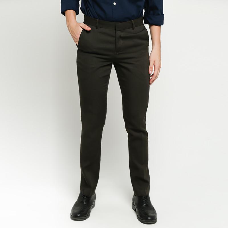 Jual Gerrald&Ryan Chinose Celana Panjang Formal Slim Fit Pria - Olive