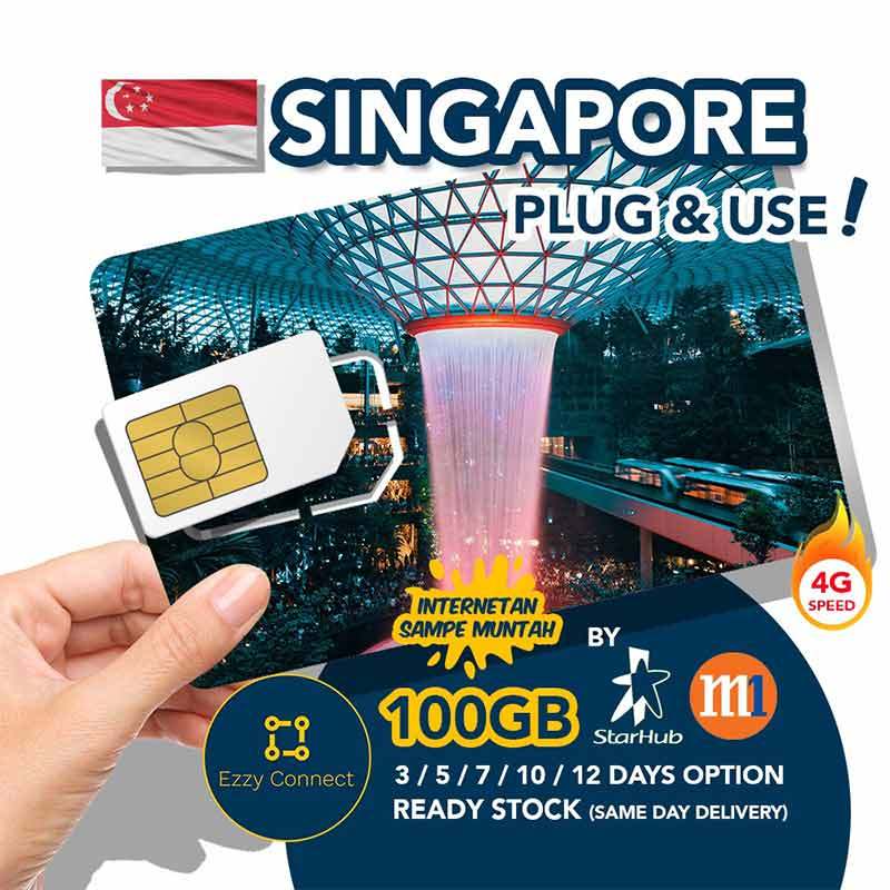 Jual Ezzy Connect Singapore Sim Card Internasional [Starhub & M1 Network/ 20 Hari/ 400 GB/ 4G