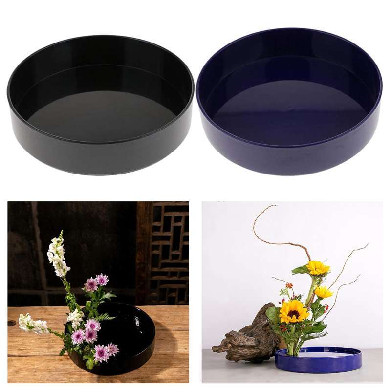 Jual Plastic Round Ikebana Suiban Vase Pot Container Black Blue 23cm Di