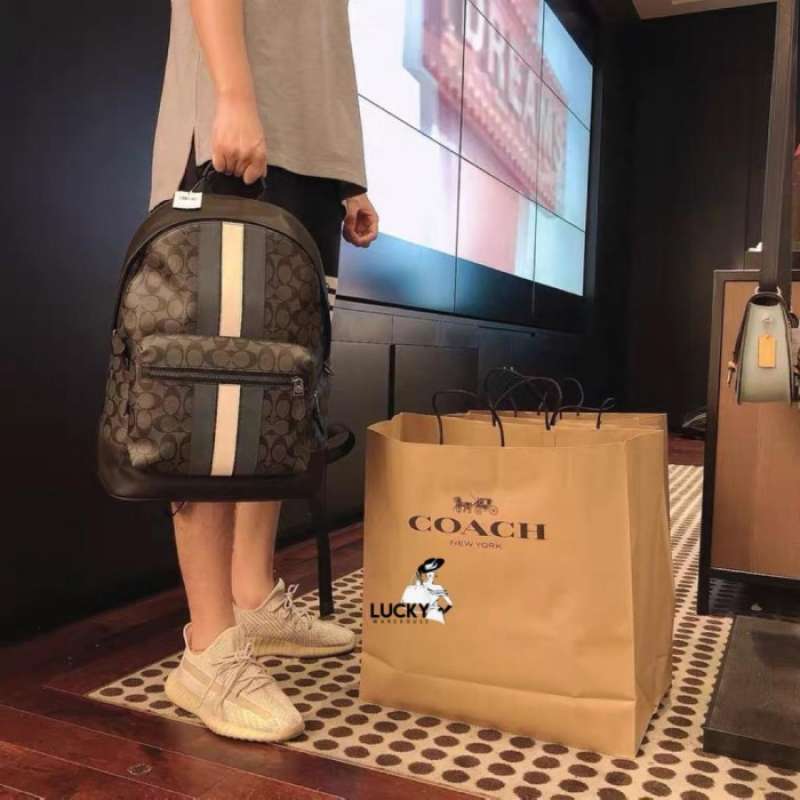 West Backpack In Signature Canvas With Varsity Stripe atelieryuwa