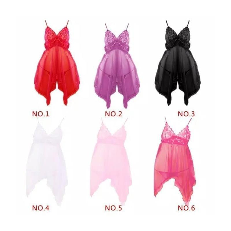 Jual Cutevina 1127 Lingerie Piyama Transparan Celana Dalam Baju Tidur