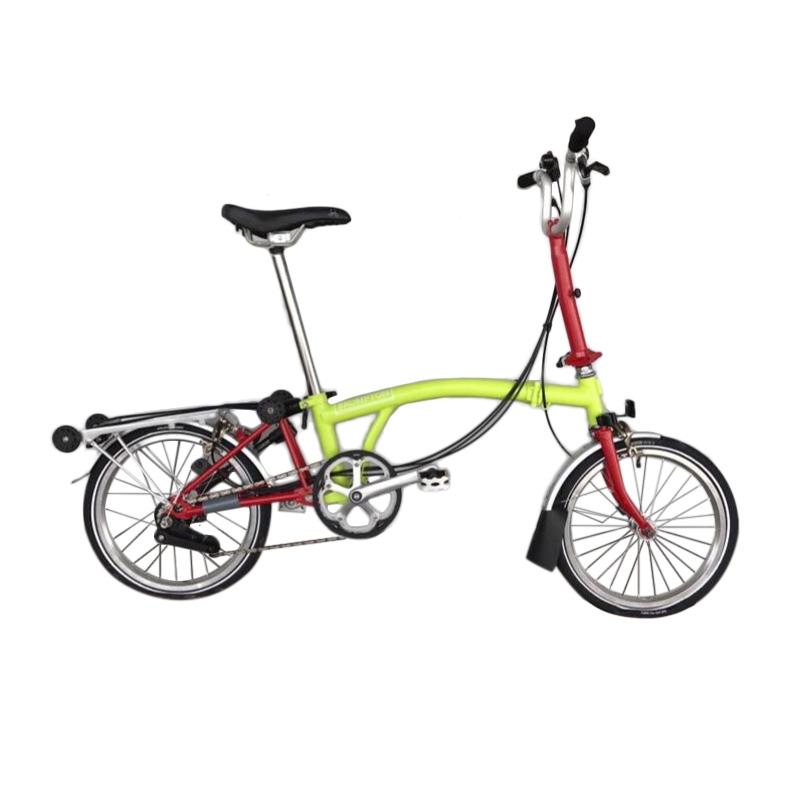 Jual Brompton M6R Folding Bike - Lime Green Red Online