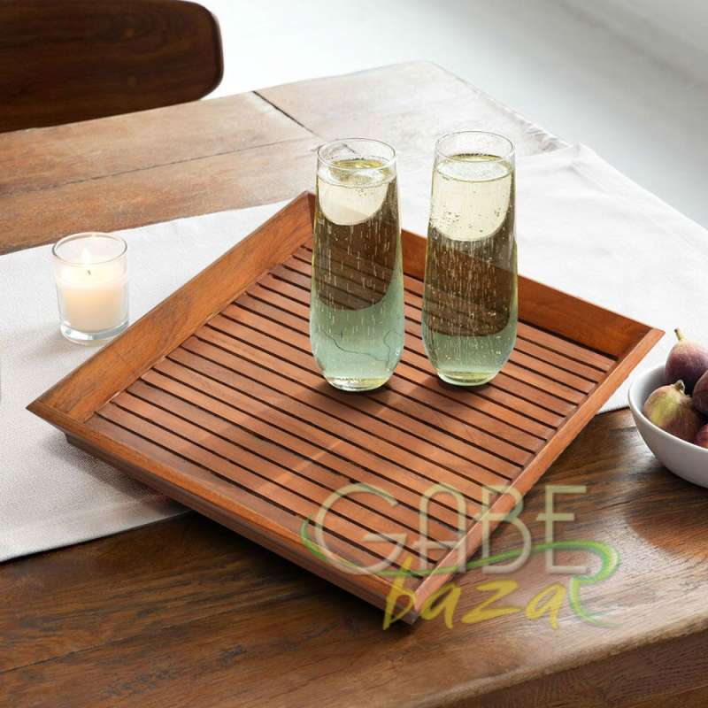 Jual Nampan Kayu Modern Kayu Jati Serving Tray di Seller Toko Gabe