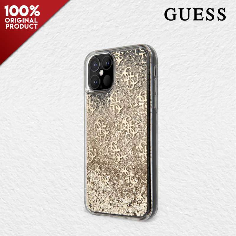 Jual Guess Liquid Glitter 4G Gold - Case IPhone 12 / 12