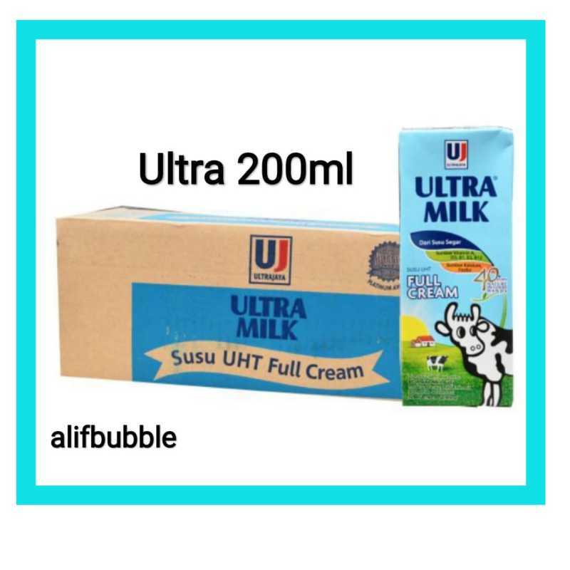 Jual Susu Ultra Full Cream 200 ml || Susu UHT Tinggi Kalsium ||1 Dus 24