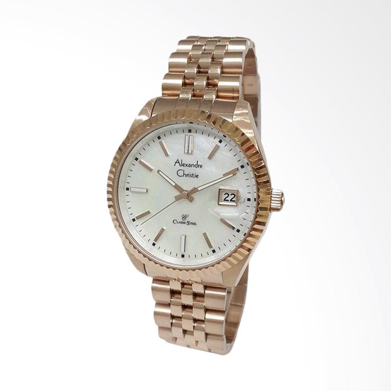 jual alexandre christie jam tangan pria white rosegold jual alexandre christie jam tangan pria white rosegold