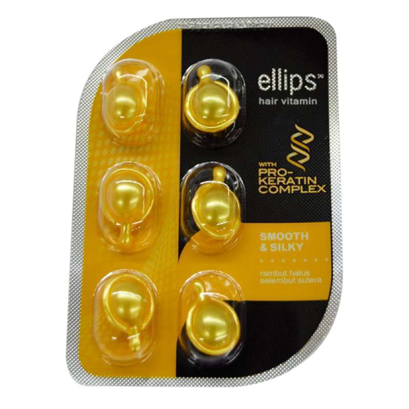Promo Ellips Hair Vit Pro Keratin Smooth And Silky Blister Kuning ...