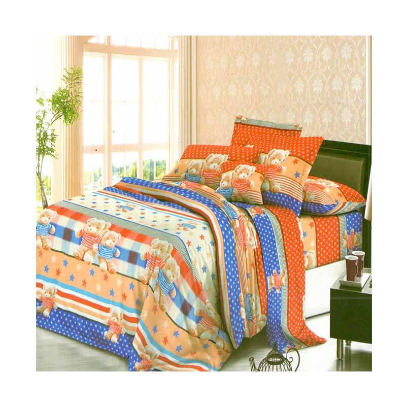 Promo Rosewell 05212 Microtex Set Sprei dan Bed Cover Blue Diskon 17