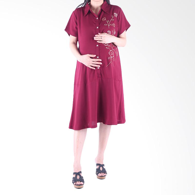 Jual HMILL D1404 Dress Ibu Hamil - Merah Online - Harga