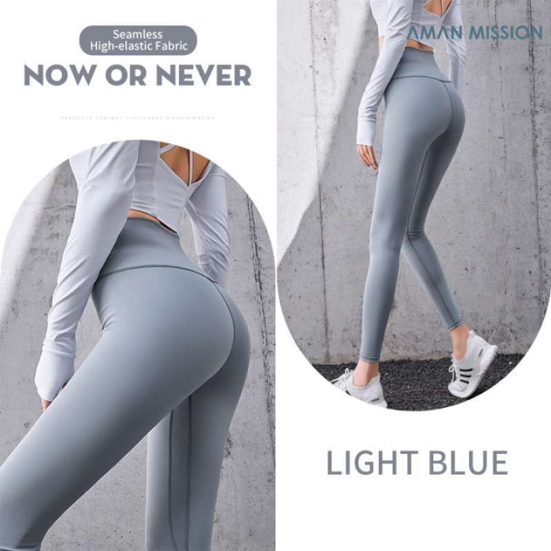 moniment ladiesprinted tinggi pinggang hip stretch celana lari kebugaran celana yoga