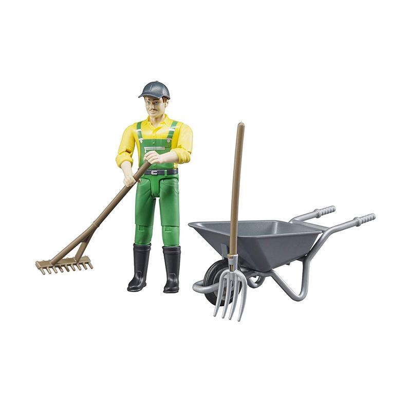Promo Bruder Toys 62610 Figure Set Farmer With Accessories Mainan Anak